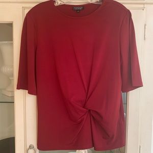 Topshop Short Sleeve Twist Front Top